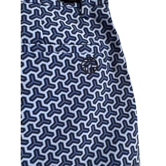 Tory Burch NEW Sport Blue Patterned stitch front seam Straight Leg Pants SZ 2 - Picture 8 of 9